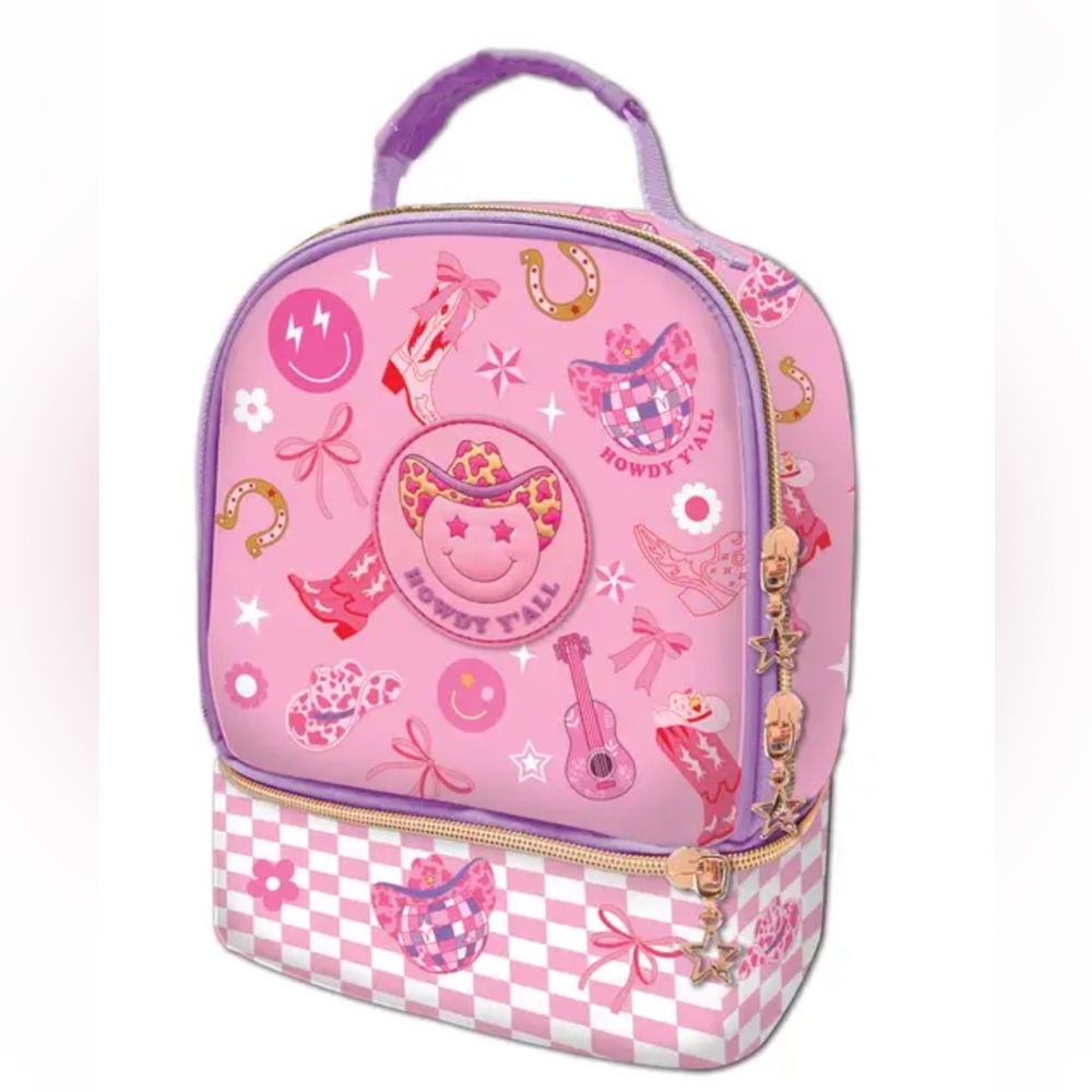 Pink 'Howdy Y'all' Cowgirl Print Lunch Bag